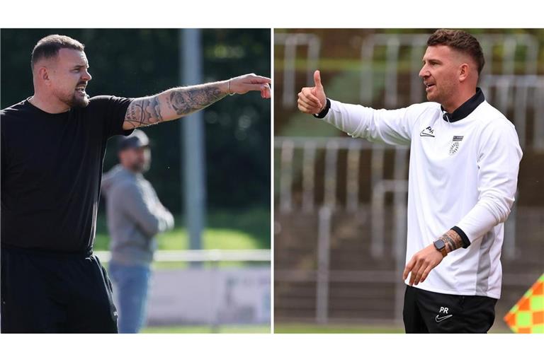 SG Sonnenhof Großaspach komplettiert WFV-Pokal-Viertelfinale Die Trainer Kushtrim Lushtaku (SGV Freiberg/li.) und Pascal Reinhardt (SG Sonnenhof  Großaspach) ziehen mit ihren Teams ins WFV-Pokal-Viertelfinale ein.  
Fotos: Baumann/I) IMAGO/Eibner-Pressefoto/Bernd Leitner