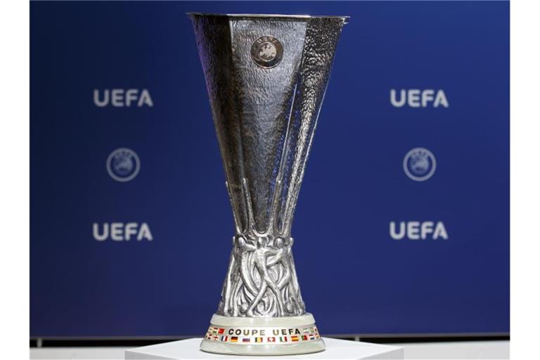Die Trophäe der UEFA Europa League. Foto: Salvatore Di Nolfi/KEYSTONE/dpa