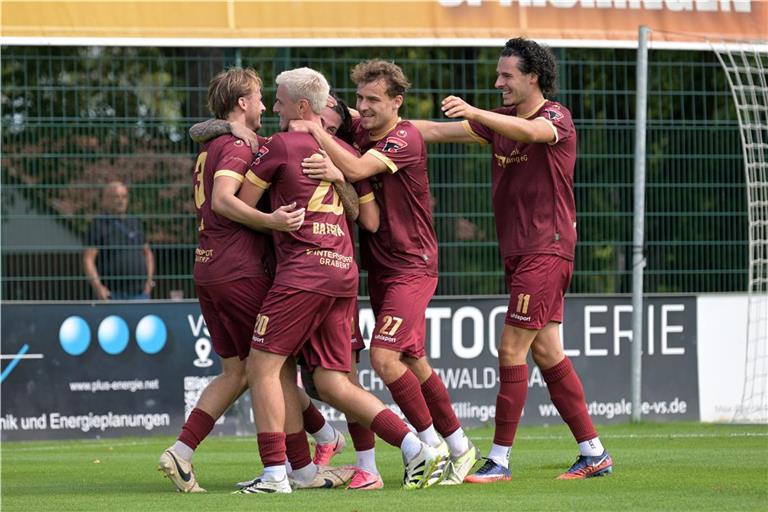 Die TSG Backnang hat auch in Villingen wieder allen Grund zum Jubeln gehabt. Foto: Eibner