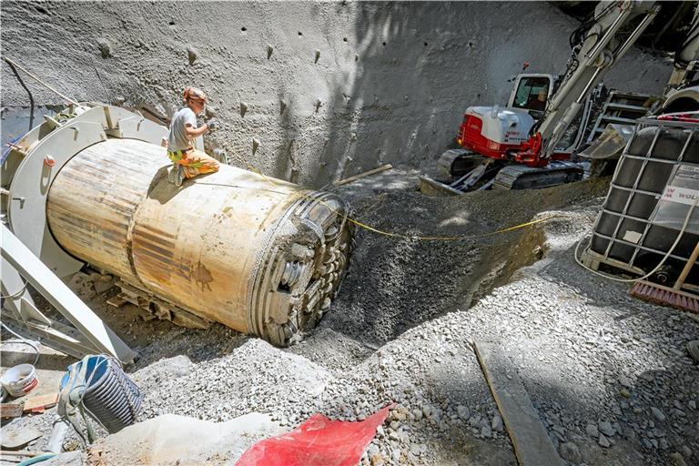 Die Tunnelbohrmaschine hat sich in den vergangenen acht Wochen ohne größere Probleme durch den Fels gearbeitet. Foto: Alexander Becher