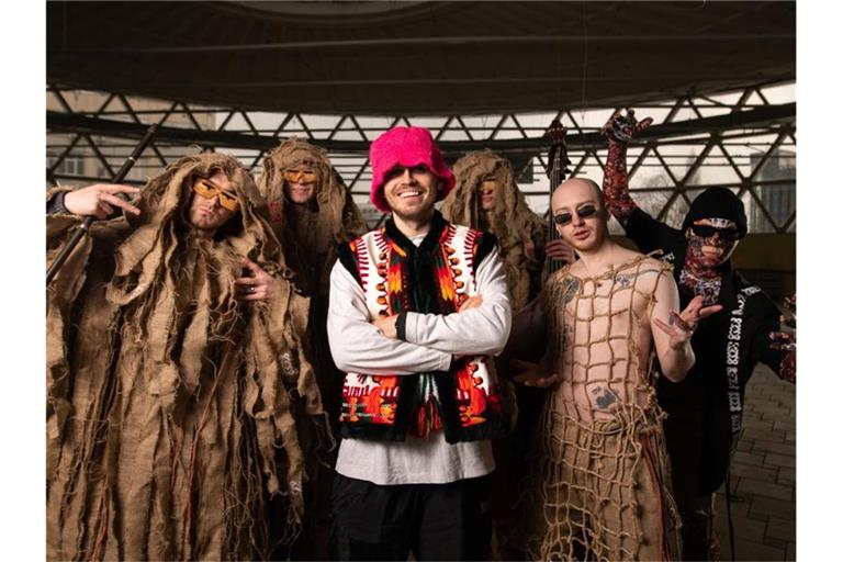 Die ukrainische Band Kalush Orchestra (undatierte Aufnahme) ist Favorit beim diesjährign Eurovision Song Contest. Foto: Maxim Fesenko/UAPBC/ESC/dpa