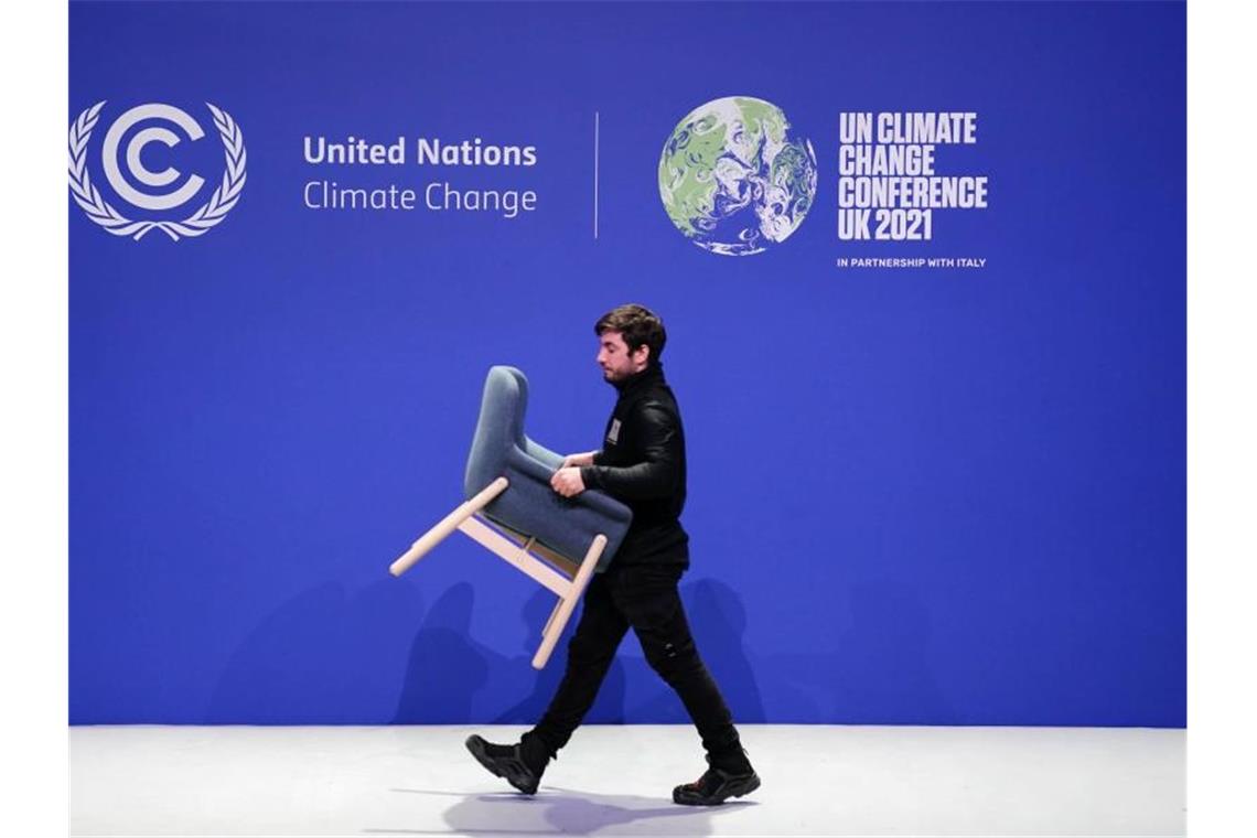 UN-Klimagipfel von Glasgow leitet Kohleausstieg ein Die UN-Klimakonferenz ist in der Verlängerung. Streitpunkte sind vor allem weitere Klimahilfen für arme Staaten und die Forderung nach einem Kohleausstieg. Foto: Jane Barlow/PA Wire/dpa
