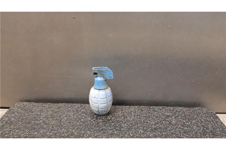 Die vermeintliche Handgranate entpuppte sich als Wasserpistole.