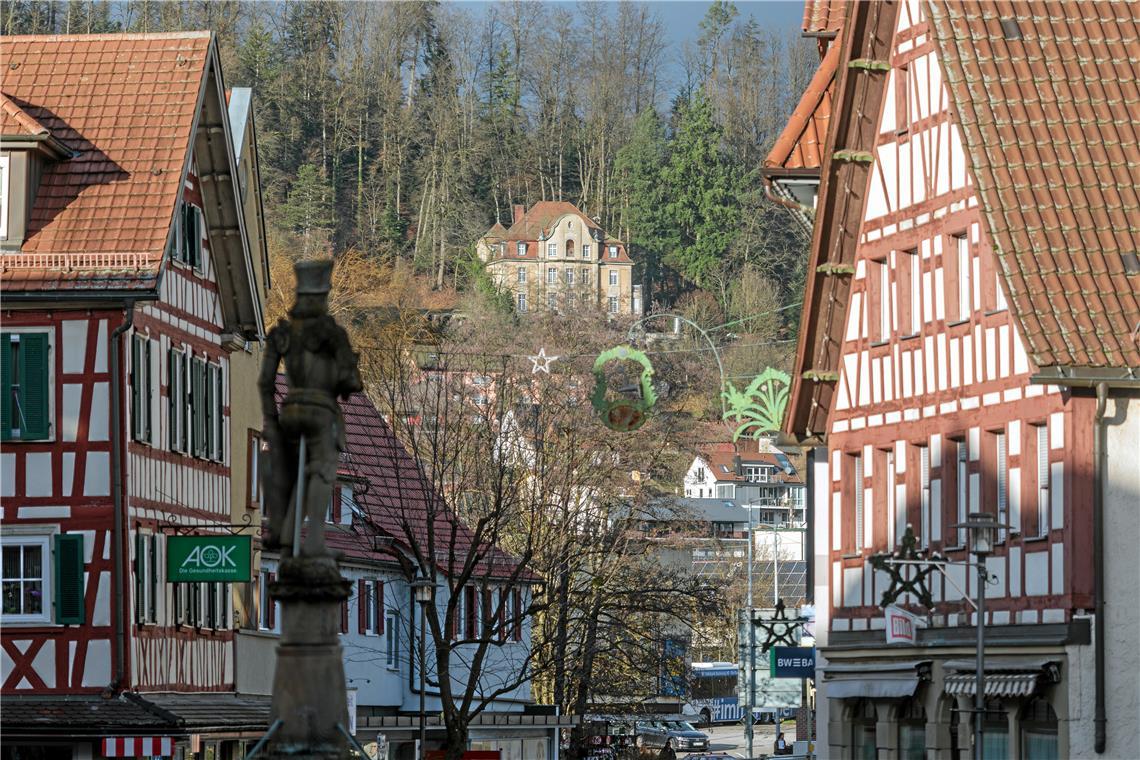 Wer kauft die Villa Franck in Murrhardt? Die Villa Franck ist stadtbildprägend. Vom Marktplatz aus ist sie gut zu sehen. Foto: Stefan Bossow