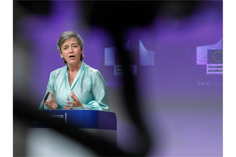 Die Vizepräsidentin der EU-Kommission, Margrethe Vestager. Foto: Olivier Matthys/AP Pool/dpa