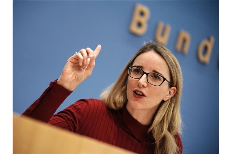 Die Vorsitzende des Deutschen Ethikrates, Alena Buyx, bei einer Pressekonferenz in Berlin. Foto: Michael Kappeler/dpa