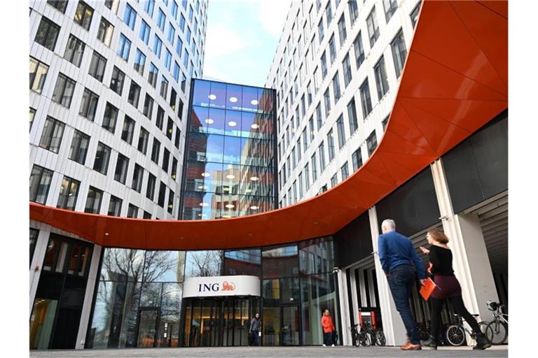 Die Zentrale der ING Deutschland, eine Tochter der niederländischen ING Groep, in Frankfurt. Foto: Arne Dedert/dpa
