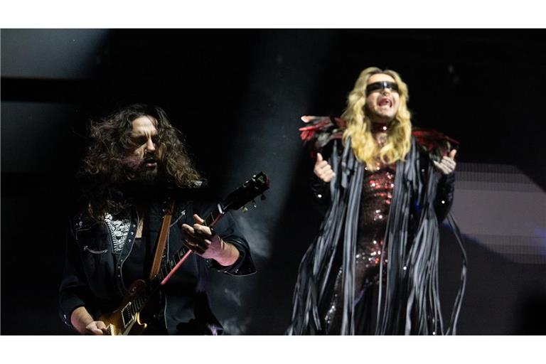 Die Zwillingsbrüder Tom (links) und Bill Kaulitz mit ihrer Band Tokio Hotel in Ludwigsburg.