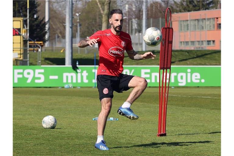 Diego Contento beim Training. Foto: Fortuna Düsseldorf/Fortuna Düsseldorf 1895 e.V./dpa/Archivbild