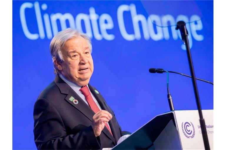 „Dies ist der wichtigste Kampf unseres Lebens“: UN-Generalsekretär Antonio Guterres. Foto: Christoph Soeder/dpa