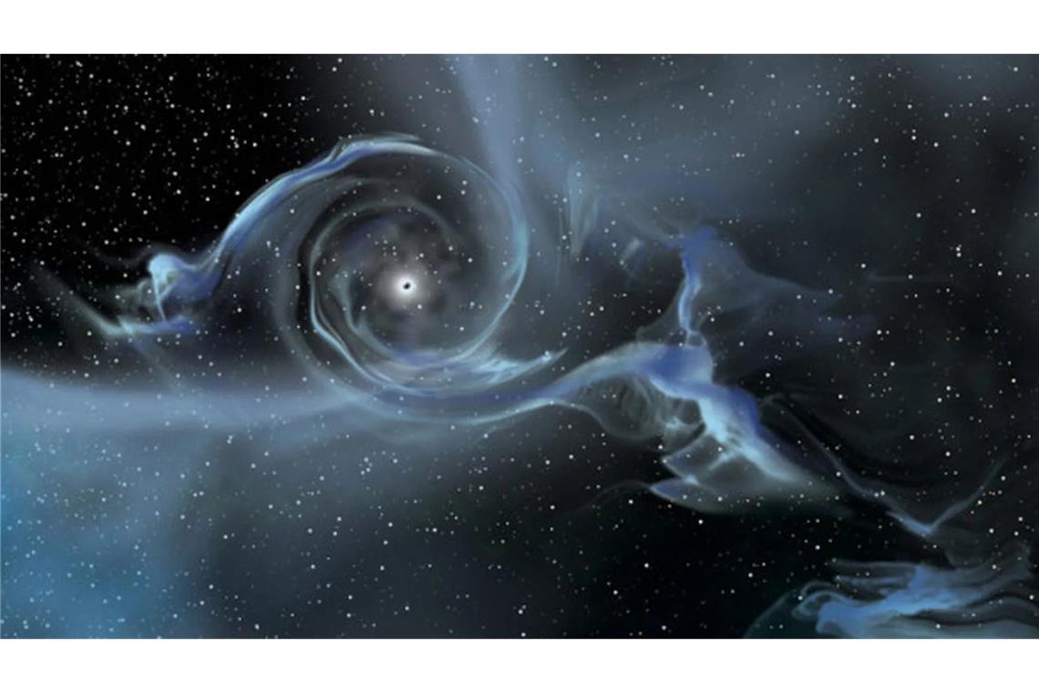 Diese Illustration macht Gravitationswellen sichtbar, sie zeugen vom Ursprung des Universums.