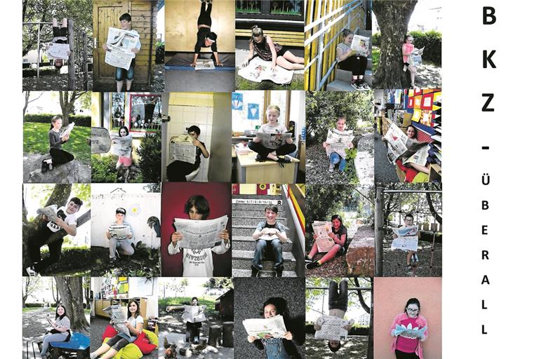 Diese kreative Collage begeisterte die Lesepiraten-Jury am meisten: Der Gewinner des Fotowettbewerbs „Das kreativste Klassenfoto“ ist die Klasse 4a der Plaisirschule Backnang.