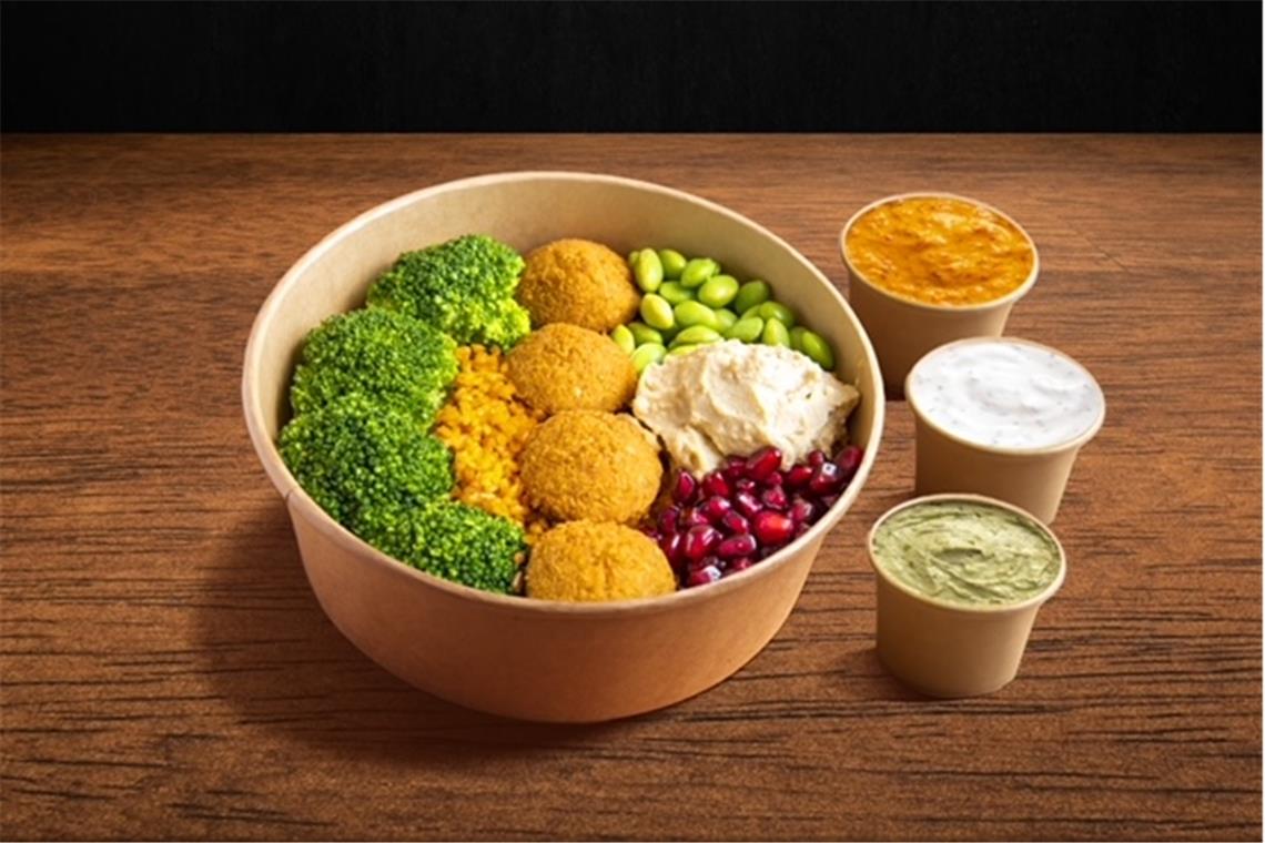 Diese sogenannte Bowl mit Falafel gibt es im Imbiss Onkel Ali. Foto: Onkel Ali