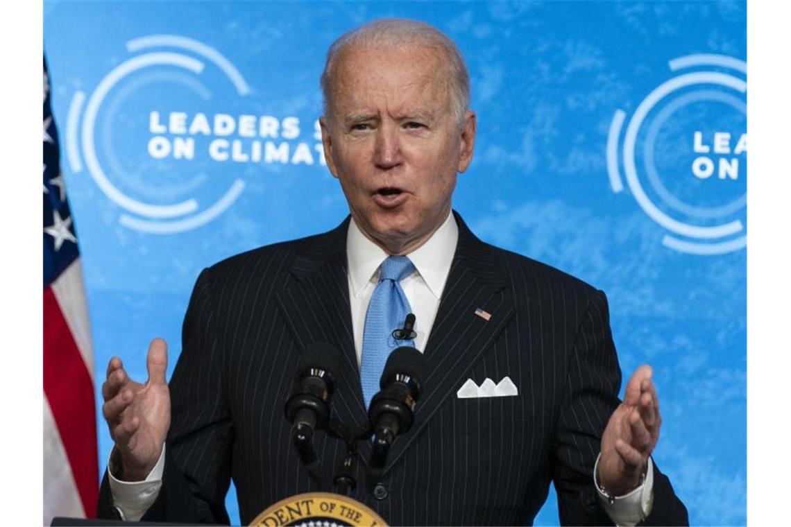 „Dieser Gipfel ist ein Anfang.“ Der von US-Präsident Biden ausgerichtete Klimagipfel gilt als wichtige Vorbereitung für die Weltklimakonferenz im November in Glasgow. Foto: Evan Vucci/AP/dpa