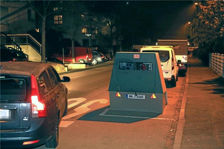 Dieser mobile Blitzer stand zwei Wochen in Winnenden. Zuvor war er unter anderem in Waiblingen stationiert. Foto: G. Habermann
