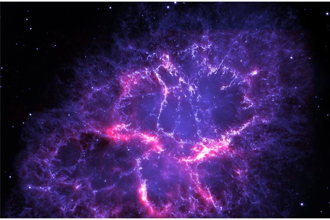 Woher kommt der Mensch? Eine Spurensuche im Kosmos Dieses Foto der European Space Agency (ESA) zeigt den Krebsnebel, ein Supernova-Überrest im Sternbild Stier, der 1731 entdeckt wurde.