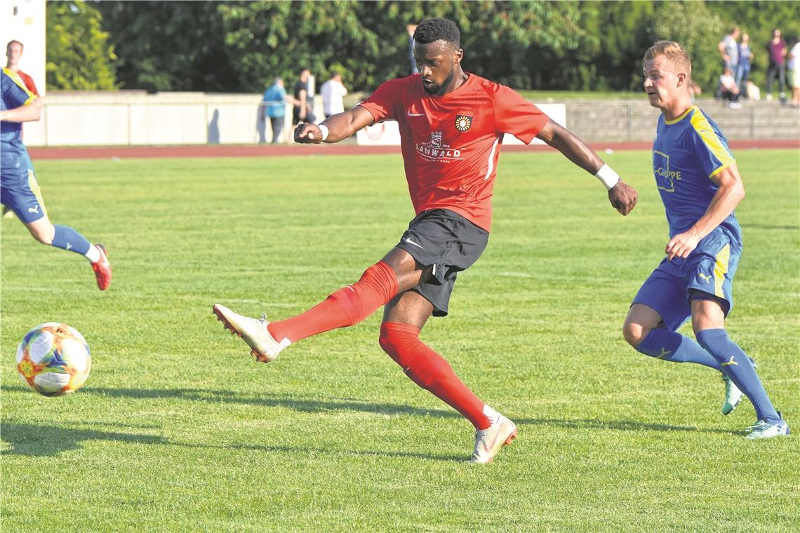 Dimitry Imbongo landet mit der SG Sonnenhof einen sicheren Testspielsieg. Foto: T. Sellmaier