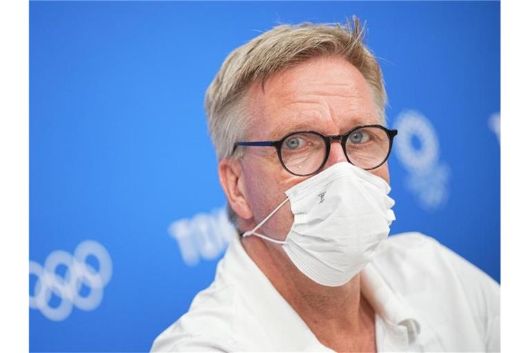 Dirk Schimmelpfennig, Vorstand Leistungssport beim DOSB und Chef de Mission, nimmt an der Abschluss-Pressekonferenz für das Team Deutschland teil. Foto: Michael Kappeler/dpa