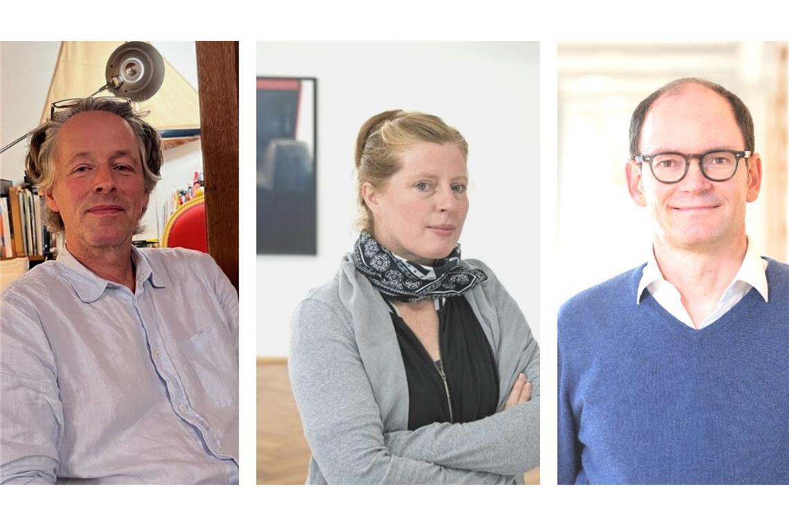 Diskutieren am  15. Juli in unserer Dialogreihe „Über Kunst“ in der Staatsgalerie Stuttgart:  Verleger Markus Hartmann, Künstlerin  Ricarda Roggan und Kurator Bertram Kaschek