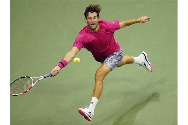 Dominic Thiem aus Österreich in Aktion. Foto: Frank Franklin II/AP/dpa