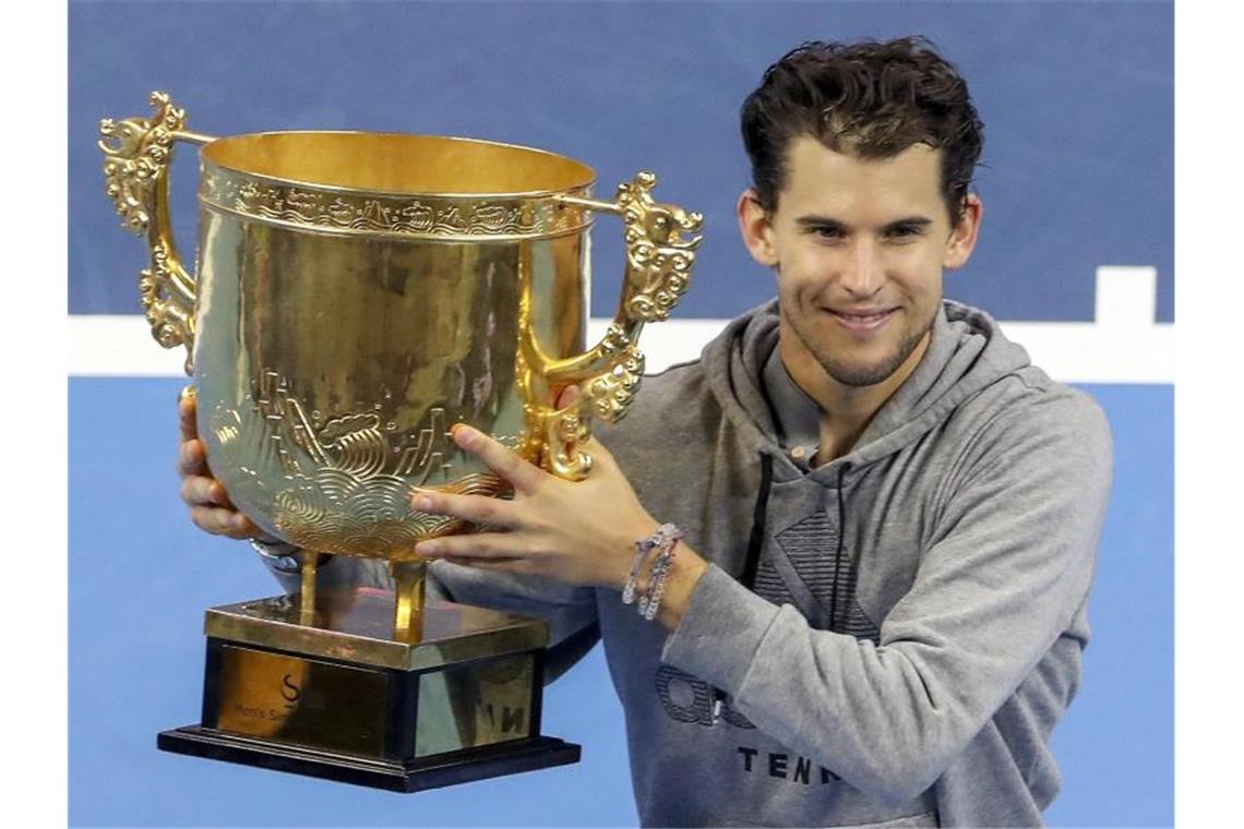 Dominic Thiem holte sich den Titel in Peking. Foto: Ng Han Guan/AP/dpa