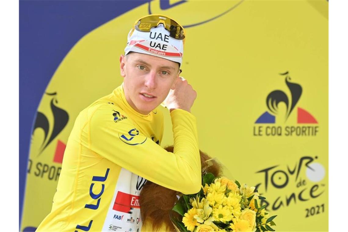 Rekordjagd und Gastgeber-Sehnsucht: Die finale Tour-Woche Dominiert die 108. Tour de France: Der Slowene Tadej Pogacar. Foto: David Stockman/BELGA/dpa