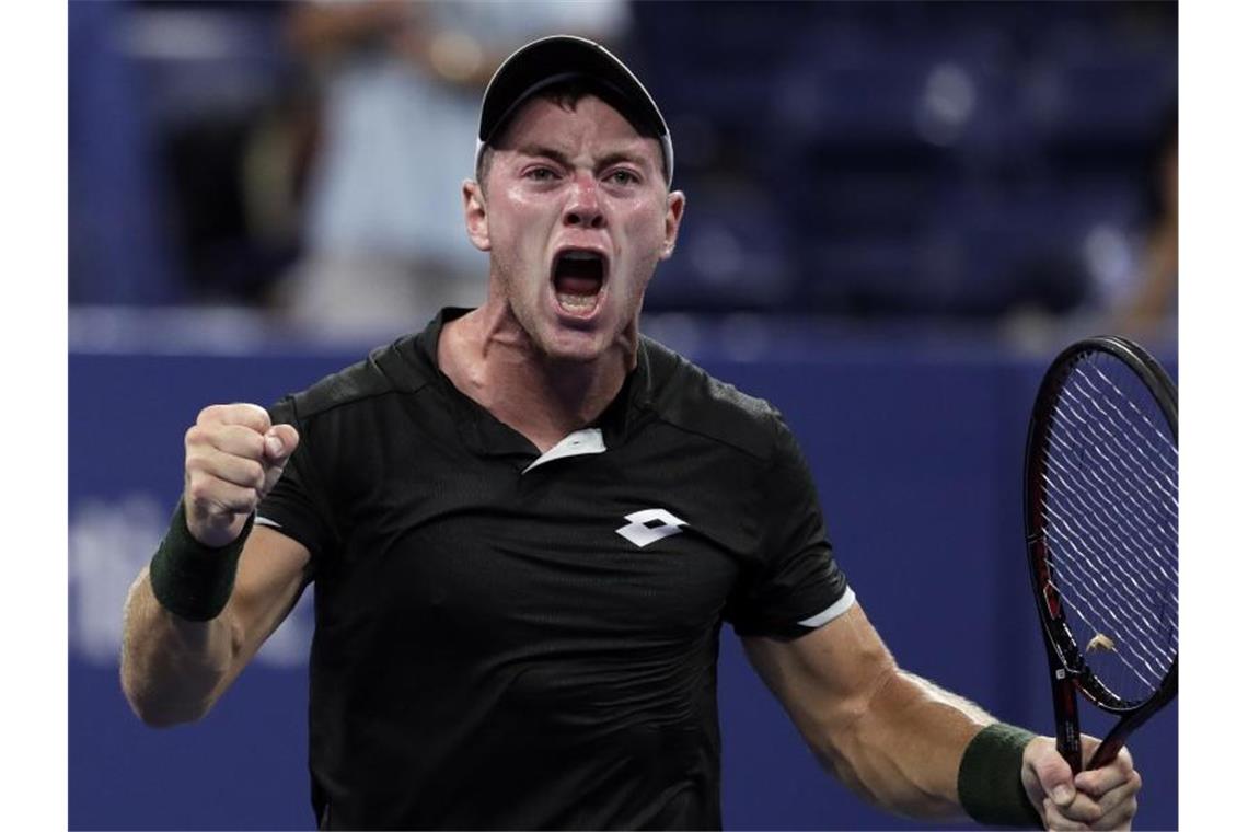 Dominik Koepfer feiert Tennis-Durchbruch auf großer Bühne Dominik Koepfer erreichte in New York die dritte Runde. Foto: Adam Hunger/AP