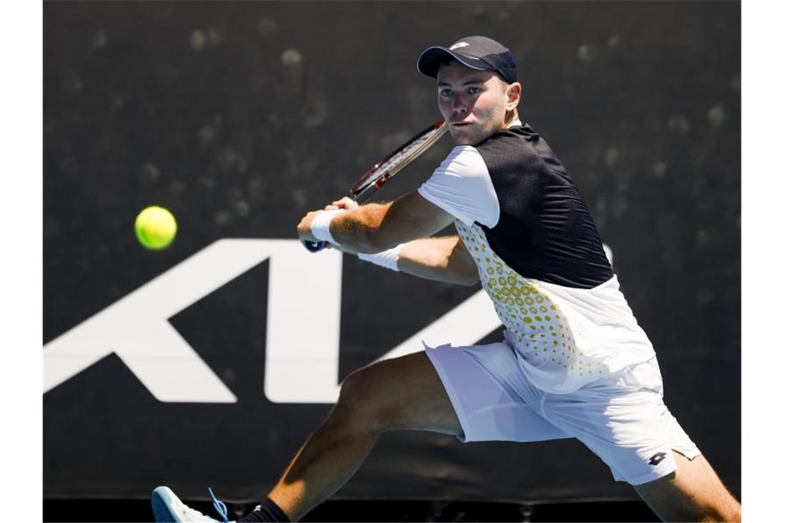 Lob von Nadal - Tennisstar für Hanfmann zu stark Dominik Koepfer verlor gegen den favorisierten Amerikaner Reilly Opelka. Foto: Frank Molter/dpa