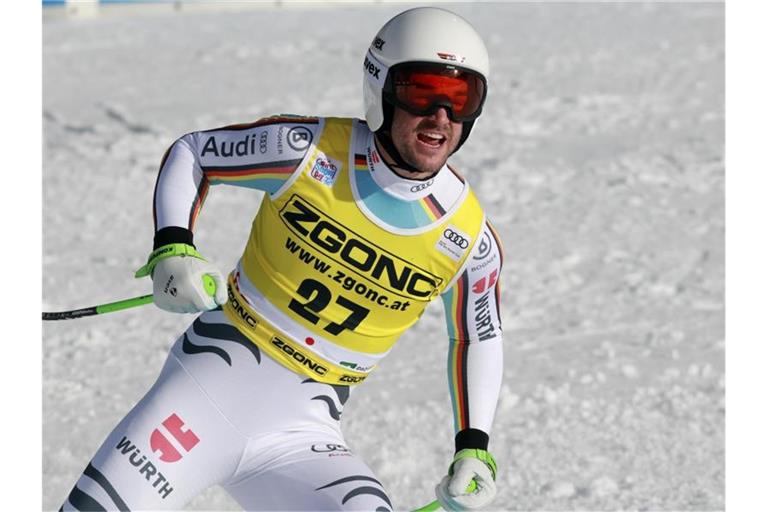 Dominik Schwaiger wurde bei der Abfahrt in Bormio Fünfter. Foto: Felice Calabro/AP/dpa