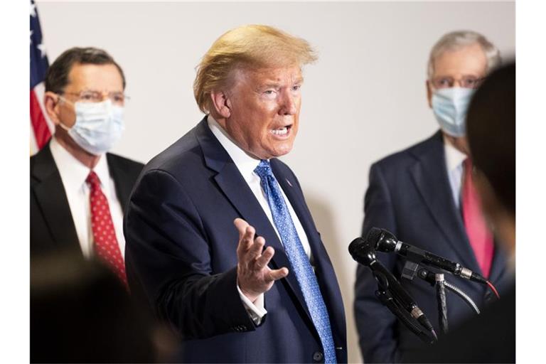 Donald Trump am Dienstag während einer Pressekonferenz in der US-Hauptstadt. Foto: Michael Brochstein/ZUMA Wire/dpa