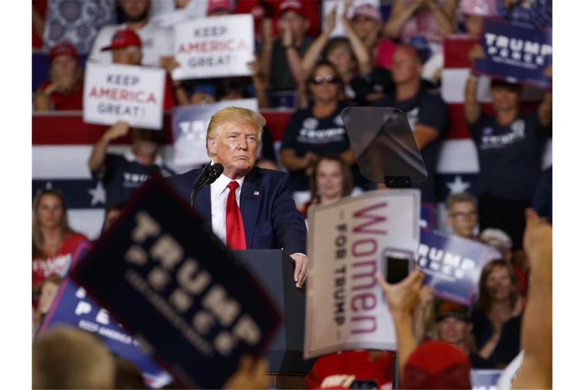 Donald Trump bei einer Wahlkampfkundgebung in Greenville. Foto: Carolyn Kaster/AP