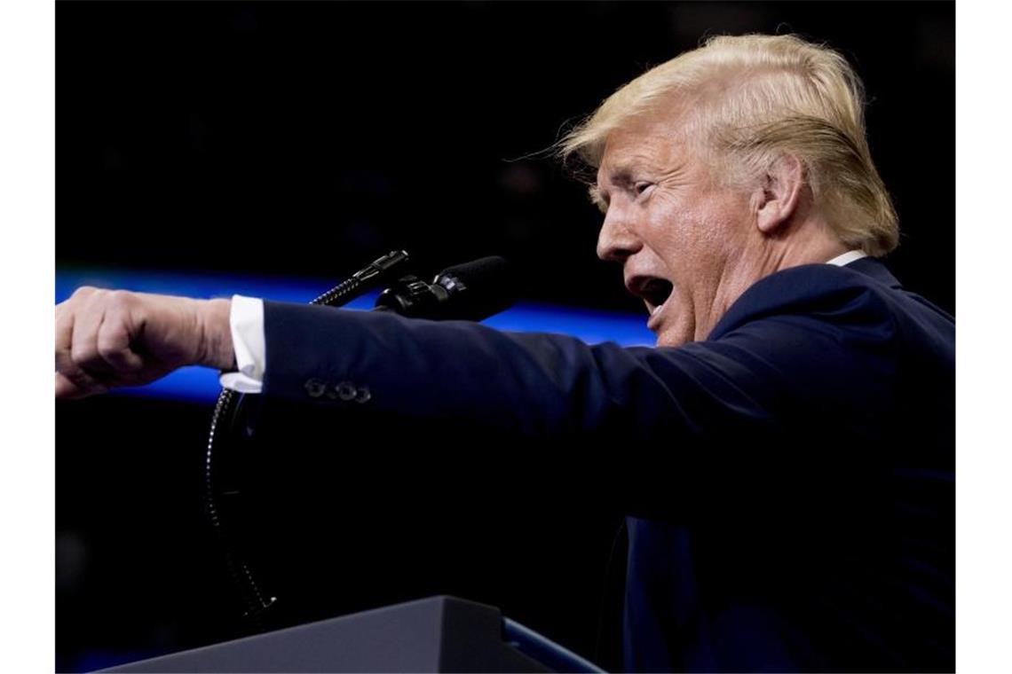 Donald Trump spricht bei einer Wahlkampfkundgebung. Foto: Andrew Harnik/AP/dpa