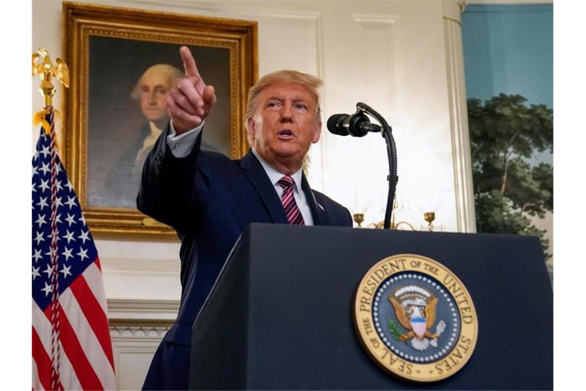 Donald Trump spricht im Rahmen einer Veranstaltung im Weißen Haus. Foto: Evan Vucci/AP/dpa