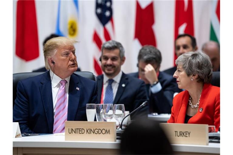 Donald Trump und Theresa May Ende Juni beim G20-Gipfel im japanischen Osaka. Foto: Bernd von Jutrczenka