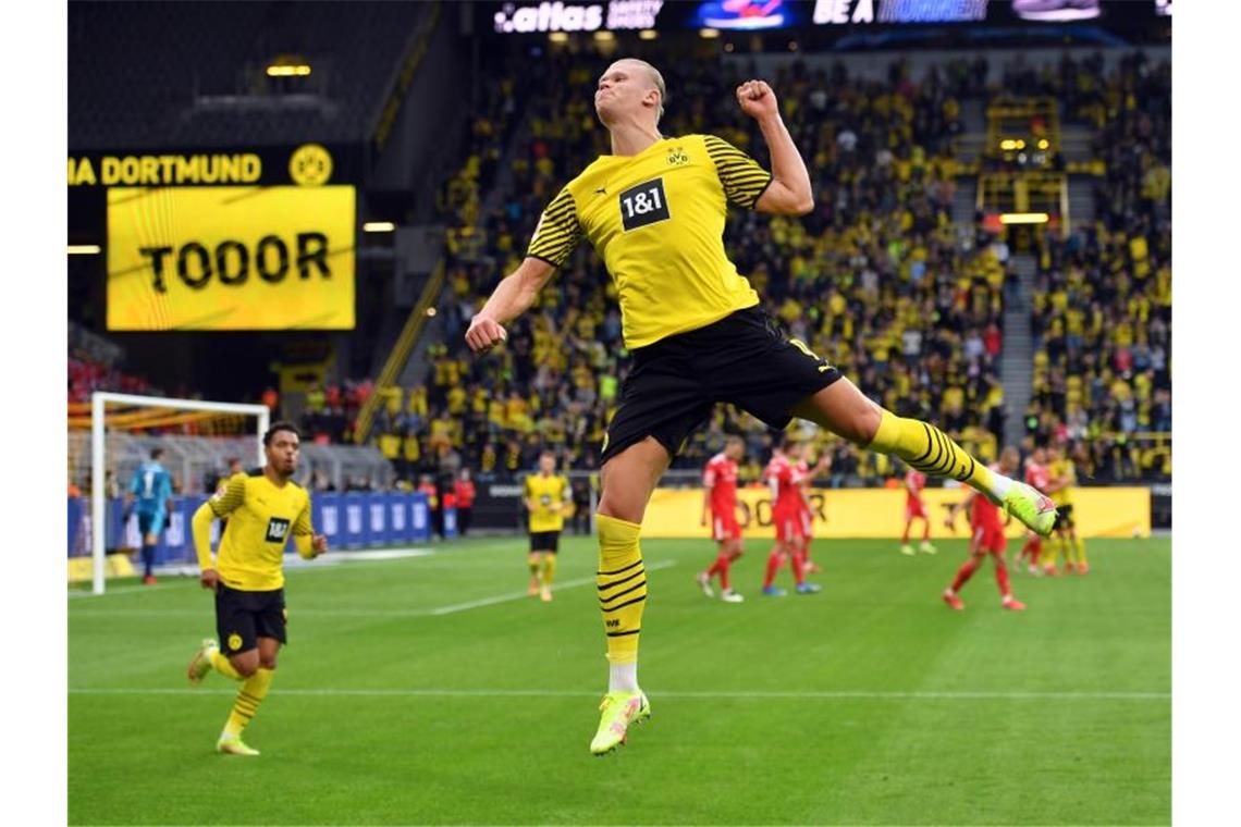 BVB-Spektakel mit Haaland-Toren gegen Union Dortmunds Erling Haaland traf gegen Union doppelt. Foto: Bernd Thissen/dpa
