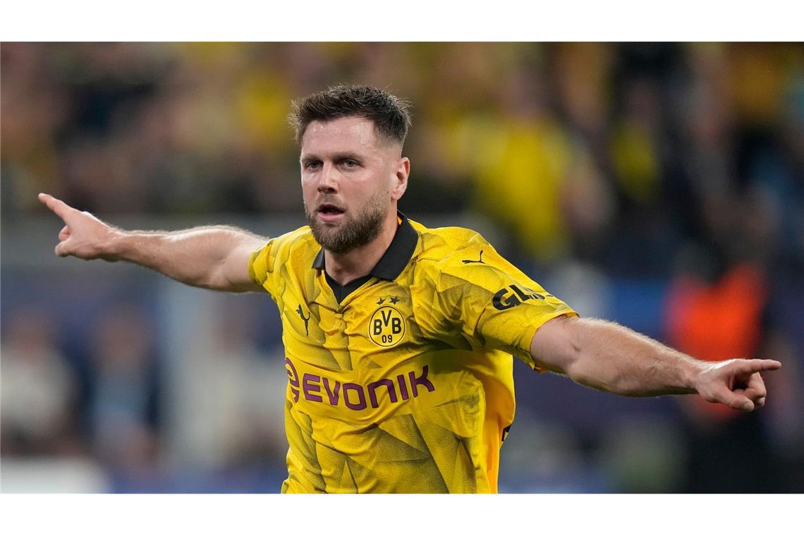 Dortmunds Niclas Füllkrug feiert seinen Siegtortrffer zum 1:0 gegen Paris Saint-Germain.