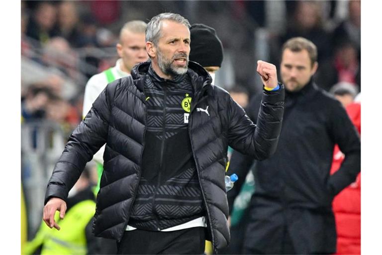 Dortmunds Trainer Marco Rose gibt sich kämpferisch. Foto: Torsten Silz/dpa