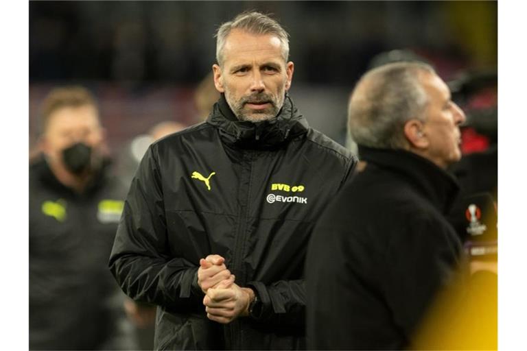 Dortmunds Trainer Marco Rose wechselte im vergangenen Sommer begleitet von großen Erwartungen aus Mönchengladbach zum BVB. Foto: Bernd Thissen/dpa
