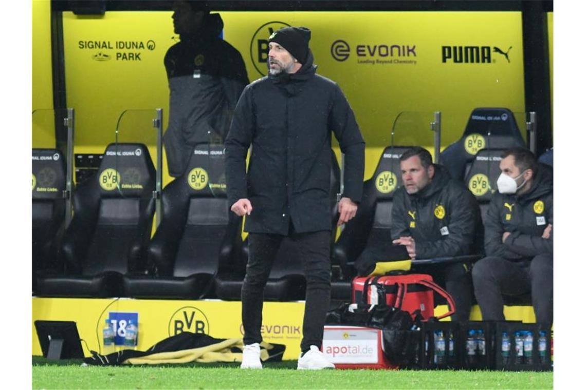 Dortmunds Trainer Marco Rose will sich ordentlich aus der Champions League verabschieden. Foto: Bernd Thissen/dpa
