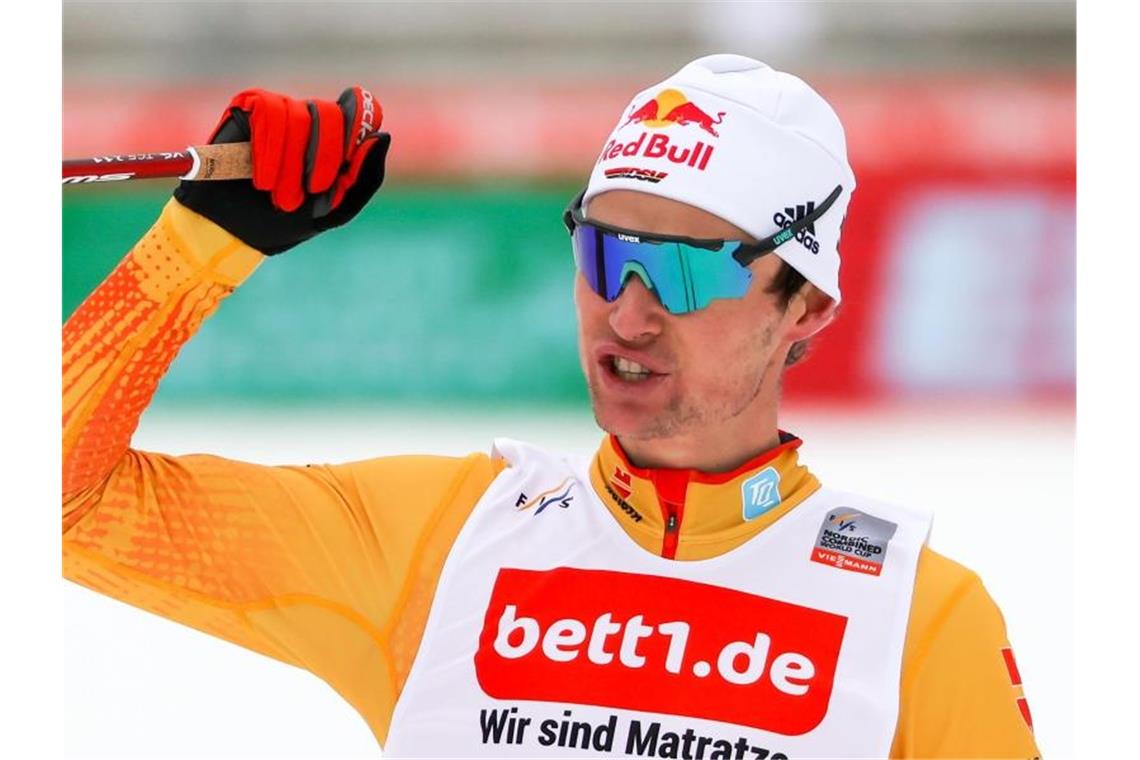 Kombinierer um Geiger glänzen bei WM-Test in Klingenthal Durfte in Klingenthal erneut über den Sieg jubeln: Vinzenz Geiger. Foto: Jan Woitas/dpa-Zentralbild/dpa