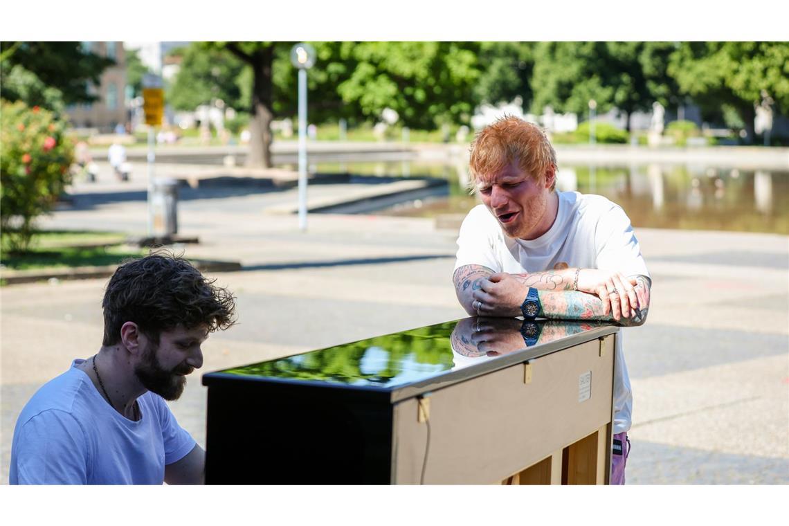 Ed Sheeran bei seinem Auftritt mit Emilio Piano.