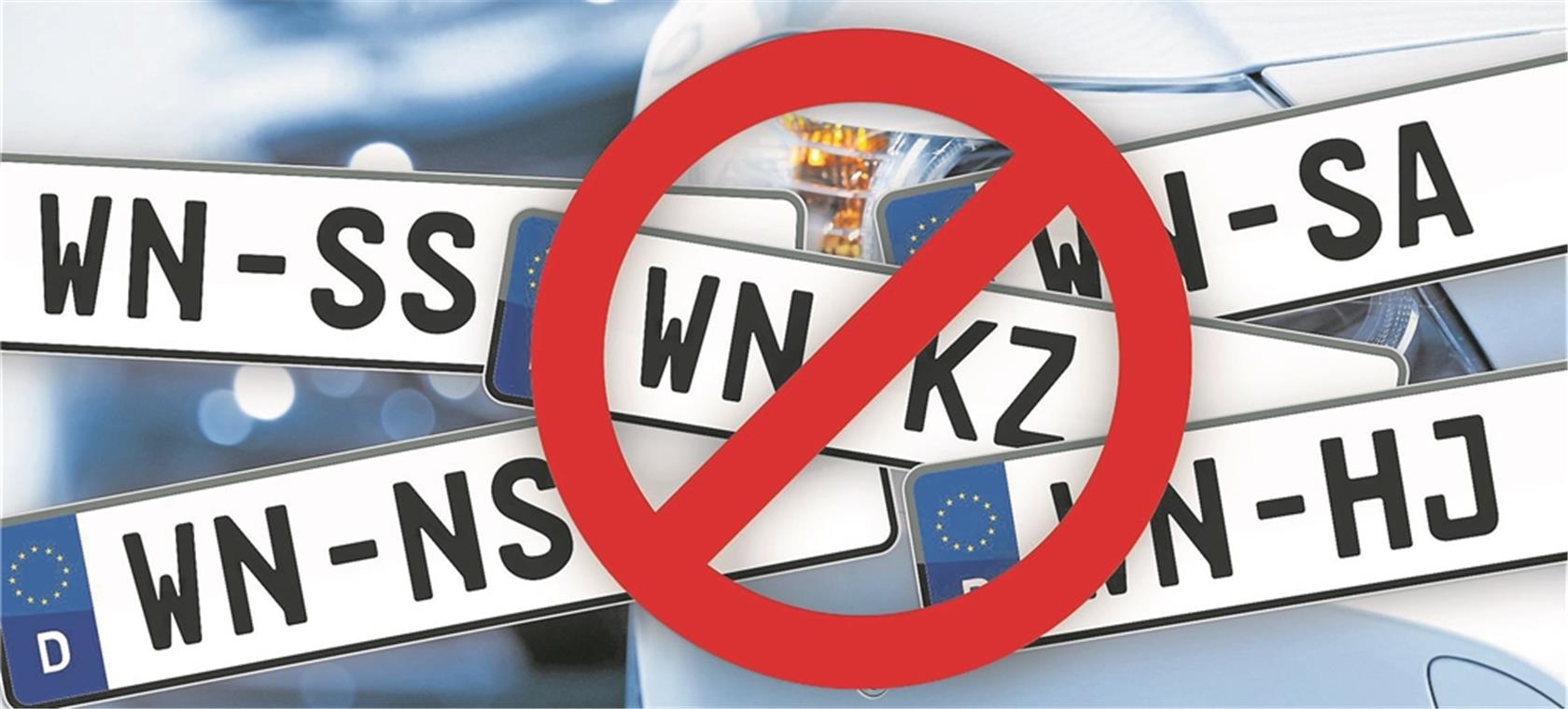Eigentlich sind sie nicht mehr erlaubt, es gibt sie aber trotzdem noch: Die Kombinationen SS, SA, KZ, HJ und NS als Autokennzeichen. Grafik: BKZ/Fotolia/rare/snehit