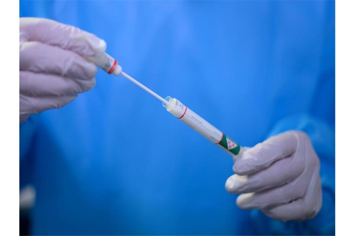 Über 60 000 Corona-Fälle in Baden-Württemberg nachgewiesen Ein Arzt hält einen Coronavirus-Test in den Händen. Foto: Robert Michael/dpa-Zentralbild/dpa/Symbolbild