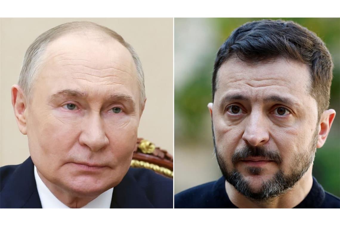 Ein baldiges Treffen von Wladimir Putin (l) und Wolodymyr Selenskyj (r) wird es wohl nicht geben.
