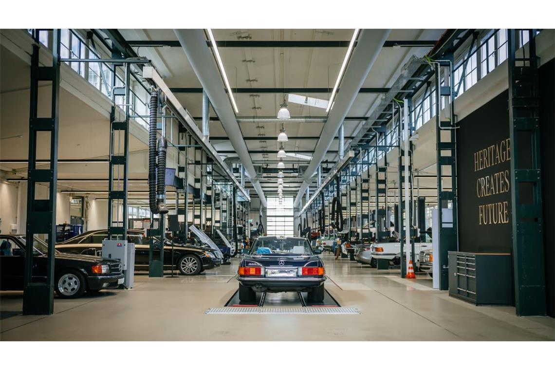 Ein Blick in die Werkstatthalle am Stammsitz des Classic Centers