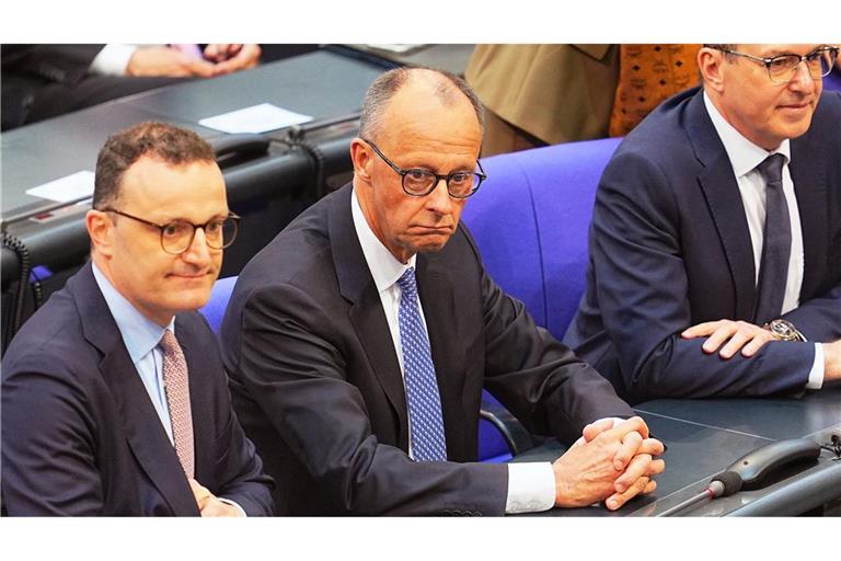 Ein enttäuschter Friedrich Merz am Dienstag im Bundestag.
