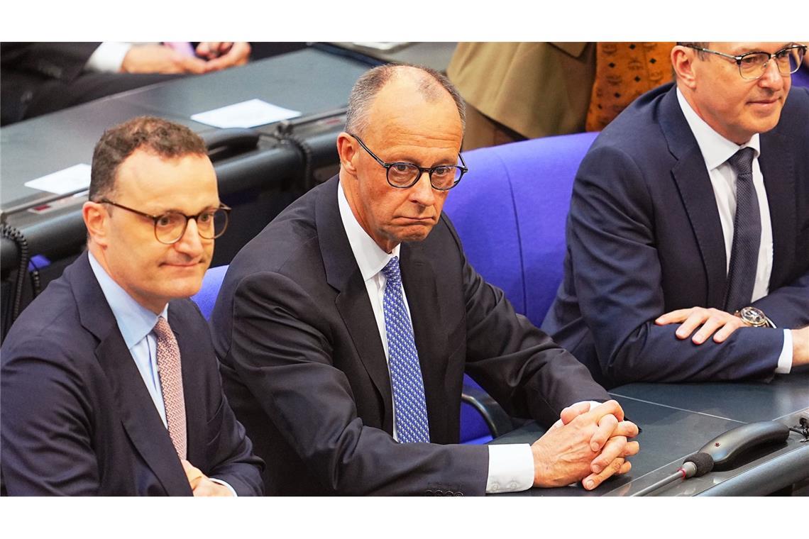 Wie viele Wahlgänge gibt es? Ein enttäuschter Friedrich Merz am Dienstag im Bundestag.