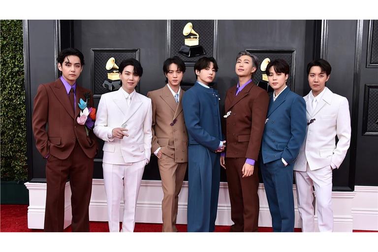 Ein Foto vor ihrem Comeback: BTS bei den Grammy Awards 2022. (Archivbild)