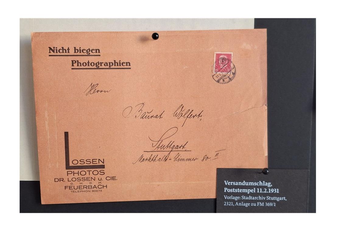 Ein Fund ist in der Ausstellung zu sehen, den Kuratorin Inken Gaukel begeisterte, es zeigt auf dem Brief das Logo  der Firma von Lossen von 1931, das einige Jahre noch deutlich weniger schnörkellos ausgesehen hatte.