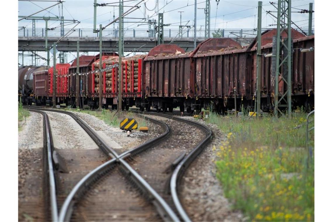 EU genehmigt Corona-Hilfen für deutsche Bahnunternehmen Ein Güterzug steht am Rangierbahnhof. Foto: Sven Hoppe/dpa